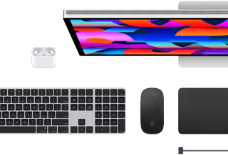 Mac Zubehör: AirPods, Studio Display, Magic Keyboard, Magic Mouse, Magic Trackpad, MagSafe Ladekabel in Space Schwarz